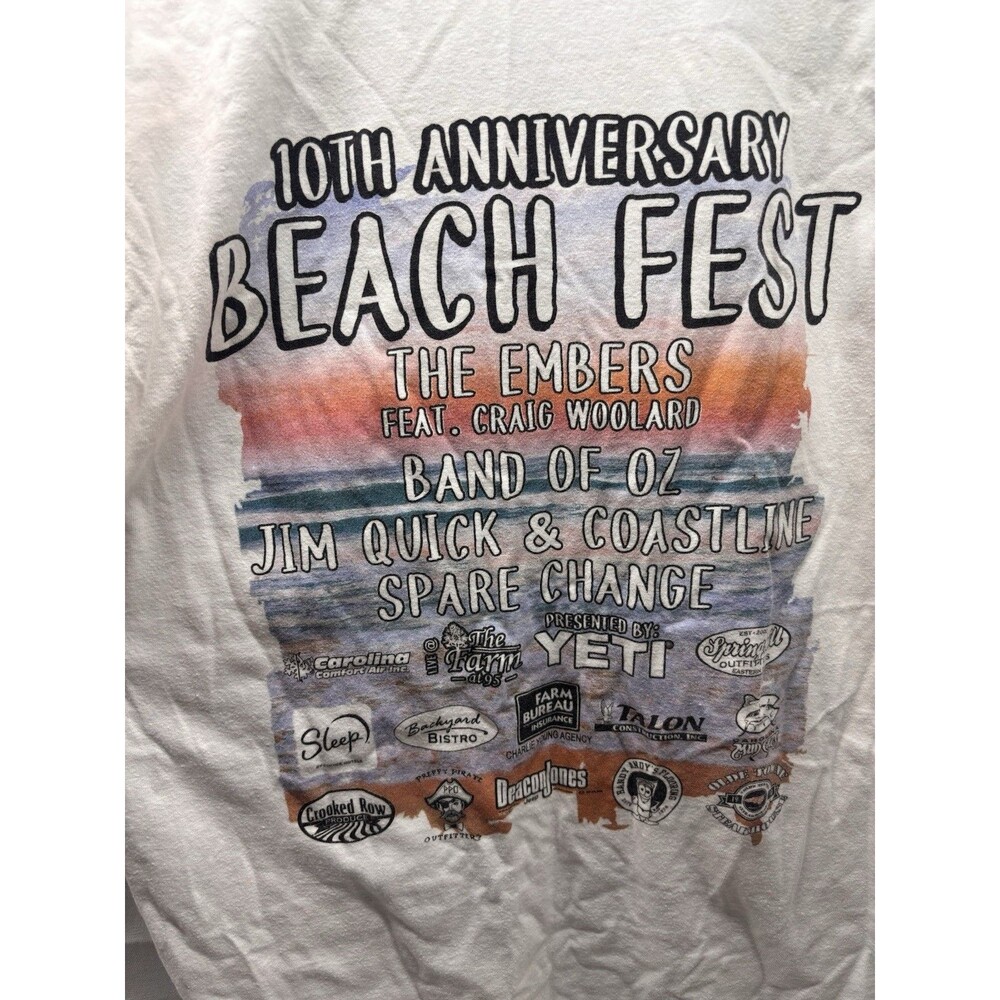 10th Anniversary Beach Fest T-Shirt Embers Band of Oz Jim Quick Carolina Music